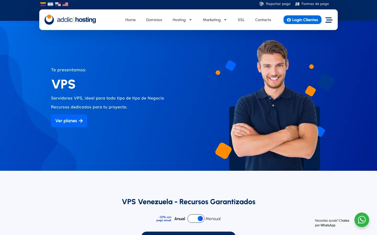 Catálogo VPS Venezuela de Adclic Hosting con Pyme, Empresa y Corporación