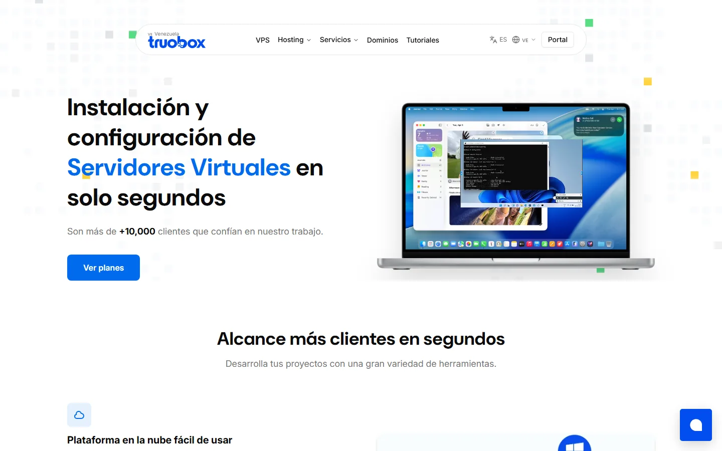 Captura del sitio de Truobox