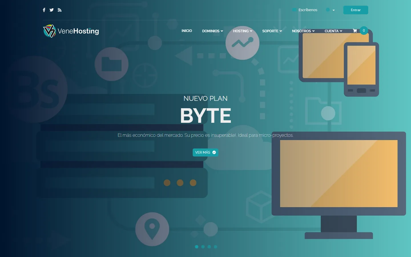 Captura del sitio de VeneHosting