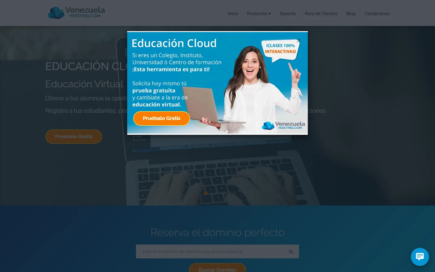 Captura del sitio de Venezuela Hosting