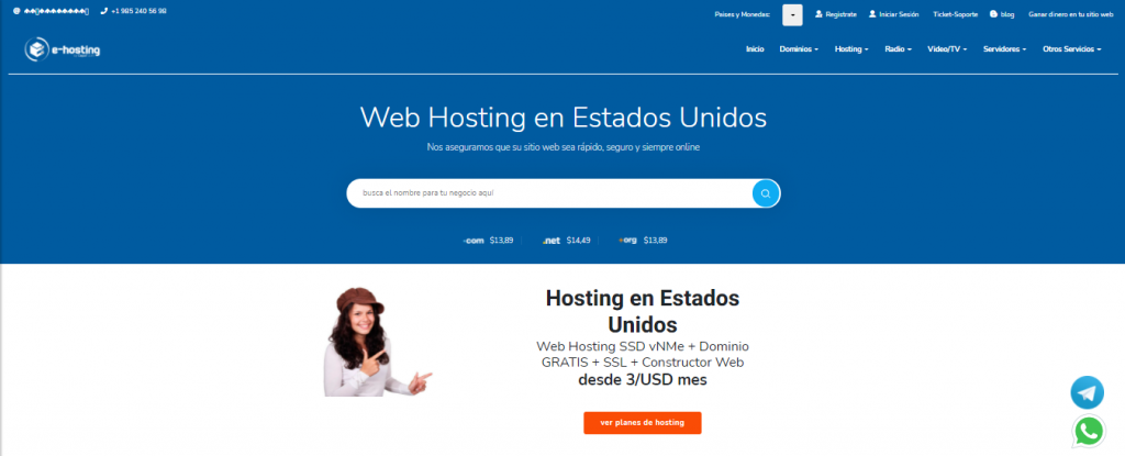 pagina web e-hosting