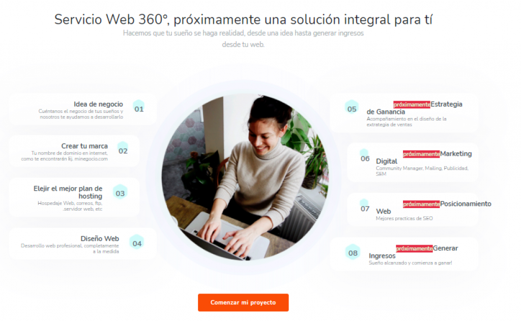 Pagina web e-hosting